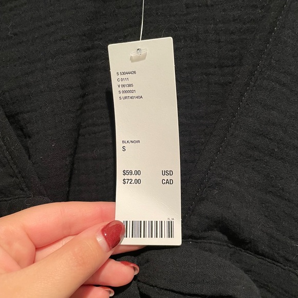 🆕 Urban Outfitters Tie Front Crop Top- Size Small - Picture 5 of 8